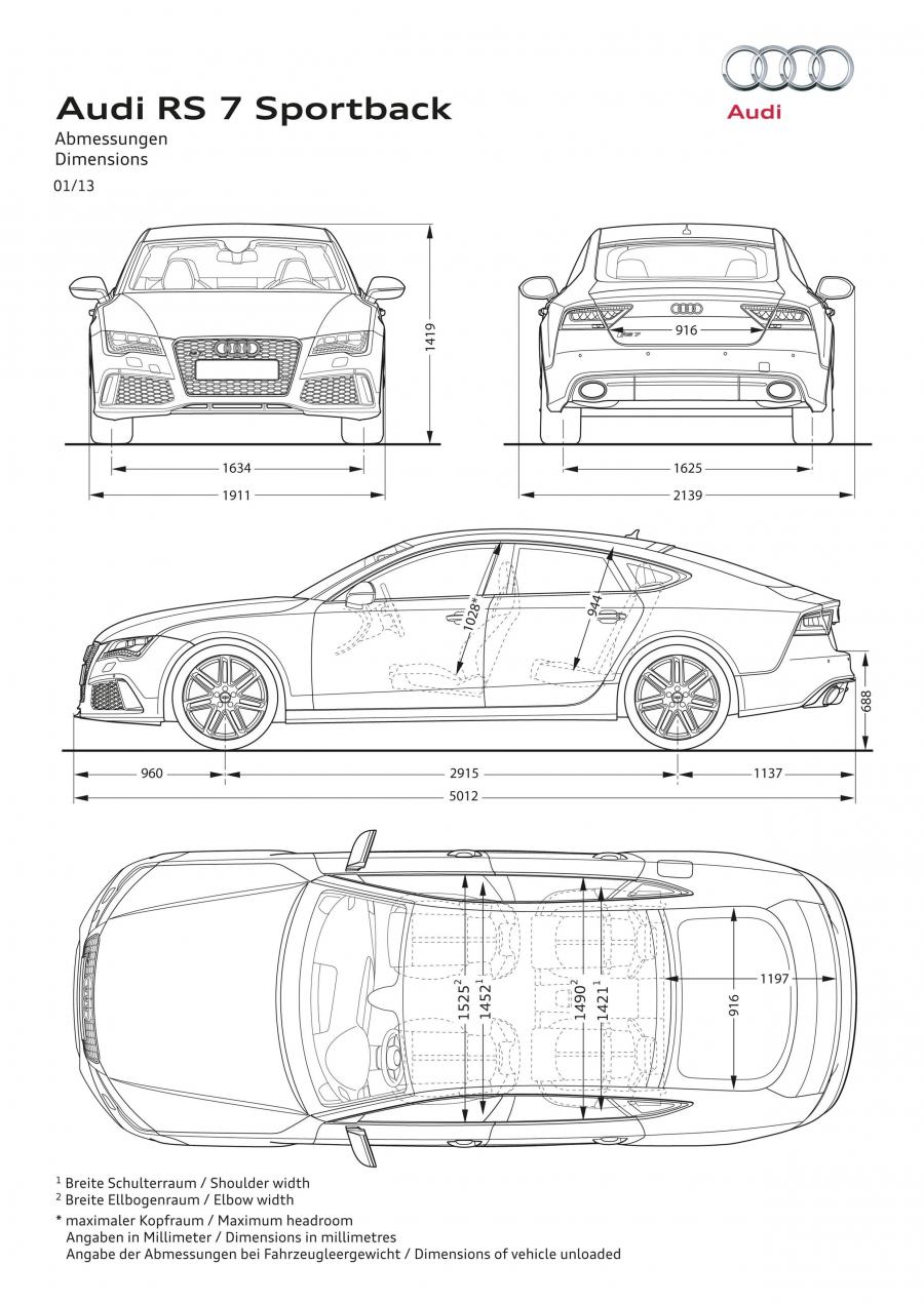 Схема Audi RS7 Sportback 2013 года  (WW) (фото 18 из 32)